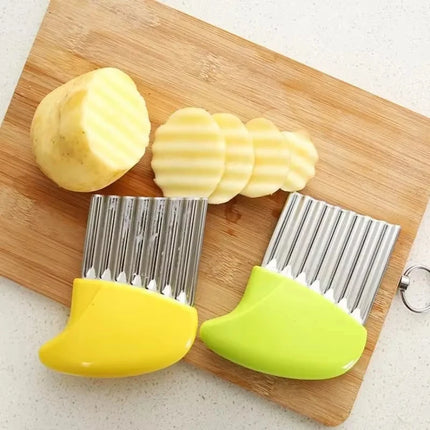 1PC Stainless Steel Potato Knife Wave Shaped French Fries Potato Chip Slicer Carrot Fancy Vegetable Cutter Kitchen Accessories