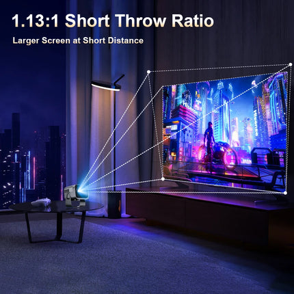 XBJ Smart Home theater projectors with WiFi 6 & BT Auto Vertical Keystone Portable 4k Projector for Home Office Outdoor