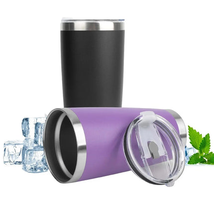 20oz/590ML Thermo Cafe Coffee Mug Car Thermos Mug Leakproof Travel Thermo Cup for Tea Double Stainless Steel Hot and Cold Cup