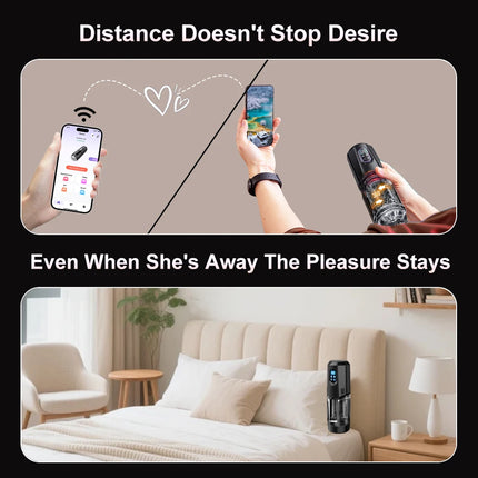 APP Control Electric Rotary Telescopic Tongue Licking Male Hands-Free Masturbation Device Penis Exercise Plane Cup Adult Toys