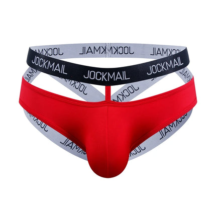 JOCKMAIL Men Sexy G String Thong Erotic Jockstrap Bondage Underwear Strap Harness Lingerie Hollow Underpants Ice Silk Hot