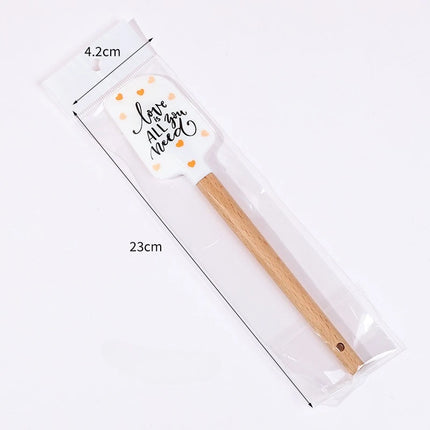 Silicone Spatula Set with Wooden Handles Food Grade Non-Stick for Cooking Baking Mixing Spreading Heat Resistant Utensils