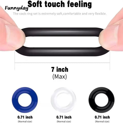 Silicone Durable Penis Ring Ejaculation Delay Chastity Rubber Cock Rings Penis Enlargement Semen Lock Ring Sex Toys For Men