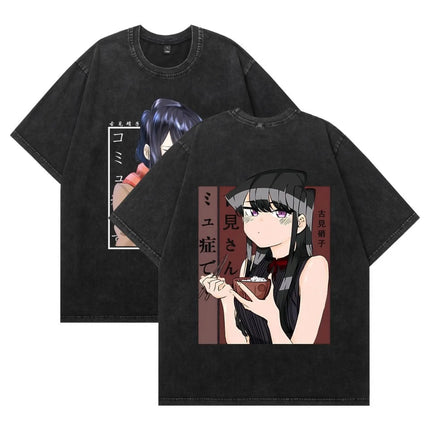 Shouko Komi Anime Lover Washed T-shirt personality Clothes Oversized Unisex Year round clothing high quality hot product Couples