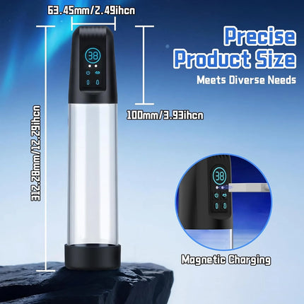 Electric Male Penis Pump 6 Suction Extender Enhancer Waterproof Dick Vacuum Enlargement Realistic Machine Sex Toys for Men 18+