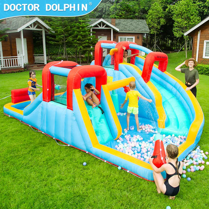 Doctor Dolphin outdoor commercial kids toys water slide bouncing castles inflatable bounce house jumping castle