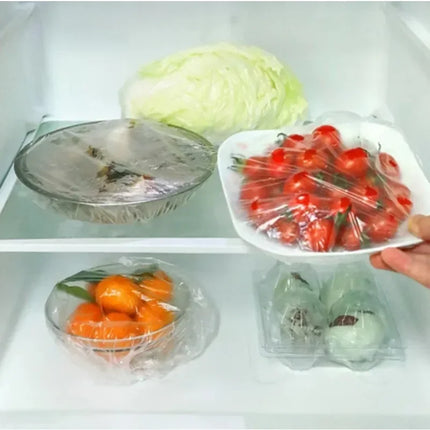 Disposable Food Cover Saran Wrap Bowel Cover Food Grade Fresh-keeping Plastic Bag Kitchen Storage Accessories Elastic Bowl Cover