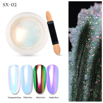 Aurora Mirror Glitter Nail Art Powder Ice Chameleon Rubbing Pigment Dust Sparkly Charm Nails Design Accessory DIY Decorations