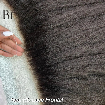 BEEOS Kinky Straight Invisible 13x6 HD Lace Frontal Closure Only Melt Skins Pre plucked 5x5 6x6 HD Lace Closure Only Human Hair