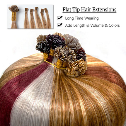 Flat Tip Human Hair Extension Remy Hair 1g/s 18-28 inch Real Remy Silky Straight Black Brown Pre Bonded Keratin Fusion Hair