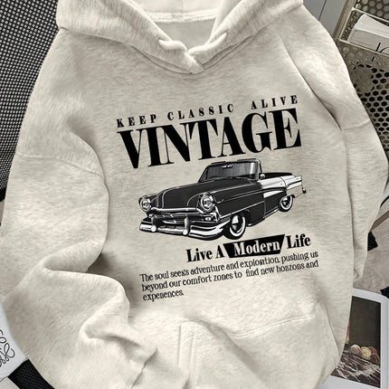 Womens Cotton Hoodie Light Gray Loose Fit Autumn Winter Warmth Casual Streetwear Front Small Star Back Large Star Pattern