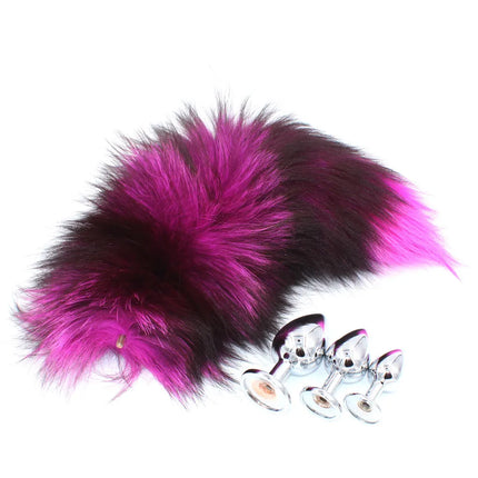 Changeable Anal Plug Fox Tails Metal Anal Sex Toys Butt plug Sex Games Role play Cosplay Toys  Drop Shipping