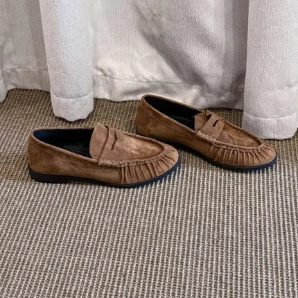 BANFANG Women's Shoes Summer New Fashion Classic Luxury Brand Design Loafers Sheepskin Comfortable Casual Shoes For Woman