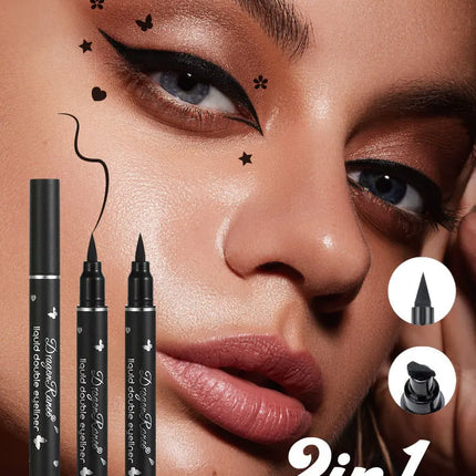Black Eyeliner Stamp Triangle Dual-ended Liquid Eyeliner Waterproof Sweat-proof Quick Dry Eyeliner Makeup Seal Tool Cosmetics