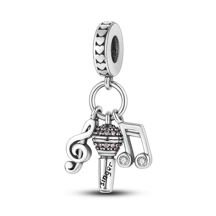 Charm Hot Sales 925 Sterling Silver Charms Beads CZ pave Round Charms Fit Original Bracelet Necklace Charms Jewelry Gift DIY