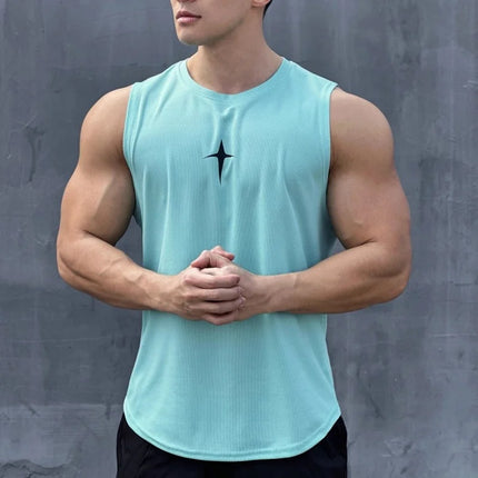 summer Sleeveless vest outdoor casual sports tank top fitness undershirt quick drying round neck gym T-shirt men Breathable tops