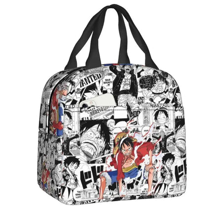 Custom One P-Pieces Insulated Lunch Bags for Women Skull Manga Portable Thermal Cooler Food Lunch Box Outdoor Camping Travel