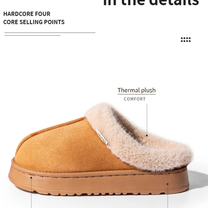 Fashion Women Fluffy Slippers for Autumn and Winter Indoor EVA Thick Sole Anti-Slip and Warm Unisex Slippers for Winter