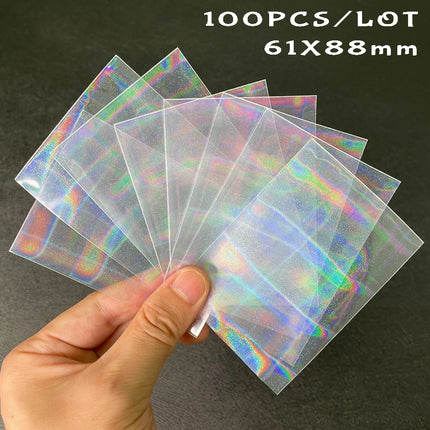 100pcs/Lot Heart-shaped Foil Laser Top Loading TCG Card Sleeves YGO Board Game  Photo Protector Trading Cards Shield Cover