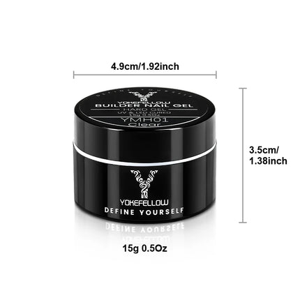NEW YOKEFELLOW Builder Gel Nail Polish 15g Jelly Blue Hard Gel HEMA TPO Free Extension Gel Colorful Builer Varnish For Nail DIY