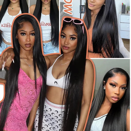 26 28 30 40 Inches Straight Human Hair Bundles Brazilian Raw Remy Weave 100% Unprocessed Extension Weft Natural Black For Women