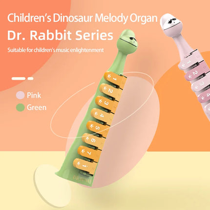 Dr. Rabbit Dinosaur Eight-Key Harmonica Children's Harmonica Instrument Beginner's Guide Kindergarten Kids Teaching Aid Zero Foundation