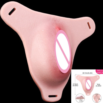 FAAK Strapon Thick Insertable Fake Vagina Clitoris Pads Male to Female Transgender Silicone Male Hiding Underwear Panty Pads