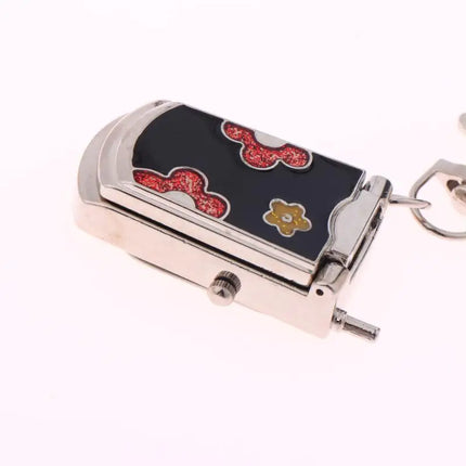 1 Piece Fashion Retro Cute Backpack Pendant Flip Phone Keychain Watch Hanging Watch Creative Gift