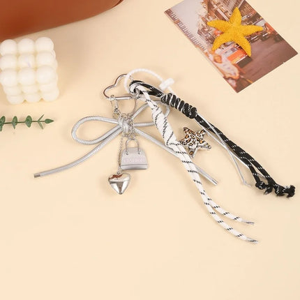Funny Elegant Starfish Tassel Keychain Alloy Leopard Print Leather Tulip Pendants Cartoon Frog Beaded Bag Pendant Party
