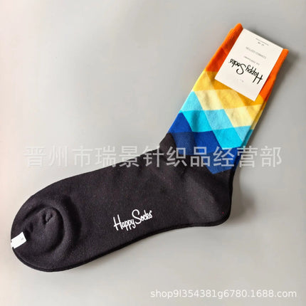 High Quality Fashionable Men's Mid-Calf Cotton Socks HappySocks New Arrival Suitable for All Seasons Swedish Design