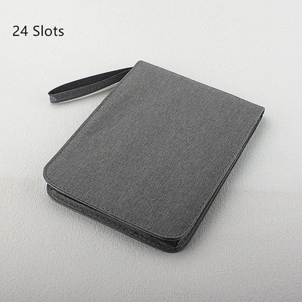 48 Slots Fountain Pen Case Pencil Case Pouch Bag Canvas Case for 10/24/ Pens Black, Blue, Gray