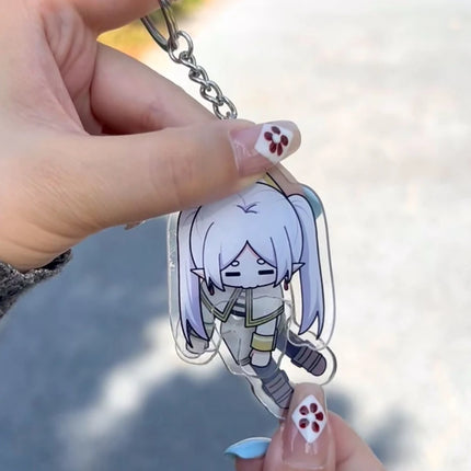 Anime Frieren at the Funeral Frieren Beyond Journey's End Frieren Cosplay Keychain Kawaii Acrylic Keyring Key Chain Accessories