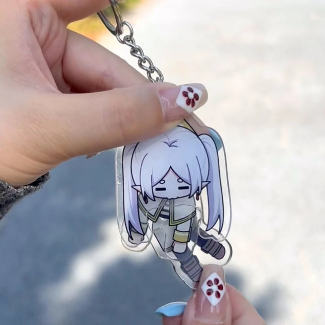 Anime Frieren at the Funeral Frieren Beyond Journey's End Frieren Cosplay Keychain Kawaii Acrylic Keyring Key Chain Accessories
