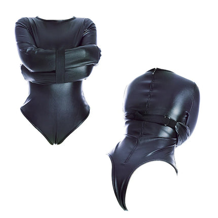 Leather Arm Binder Restraint Bodysuit Sexy Lingerie Fetish BDSM Bondage Straitjacket Slave Cosplay Binding Belts Couple Sex Toys