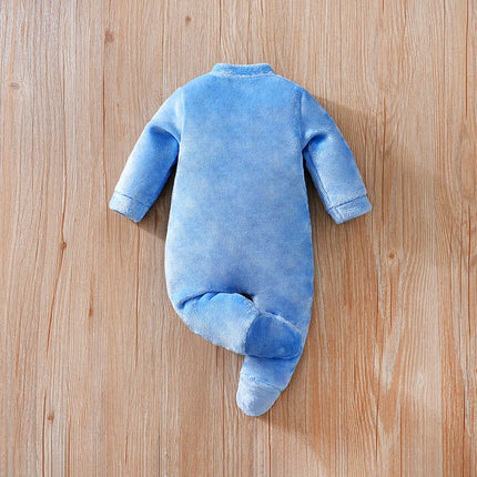 Baby Clothes Cute Cartoon 3d Dinosaur Flannel Soft 0-18 Boys And Girls Autumn And Winter Long Sleeved Baby Bag Foot Jumpsuit