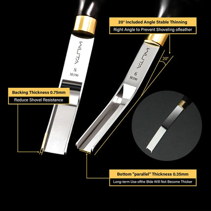 WUTA 1PC Professional Leather Wide Edger Skiver Edge Beveler Sharp M390/DC53 Steel Skiving Thinning Trimming Craft Leather Tools