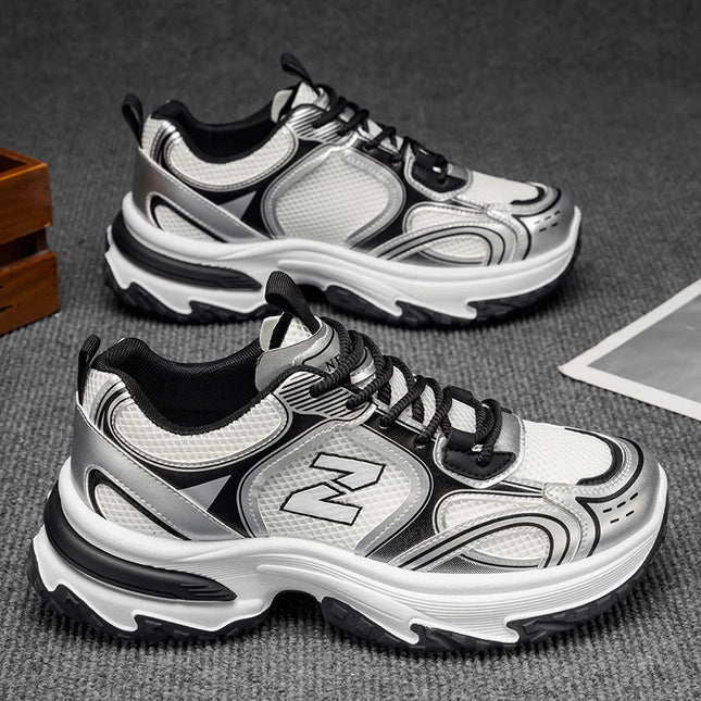 2025 New Thick - Soled Height - Increasing Men's Sneakers, Retro Style Mesh Breathable Versatile Casual Shoes