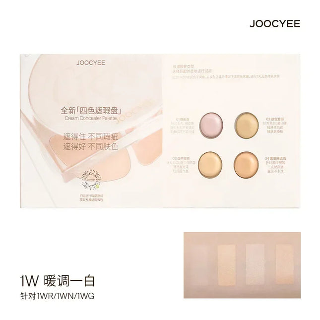 Joocyee Concealer 4-color Palette Facial Makeup Foundation Cream Invisible Pores Full Coverage Brighten Korean Makeup Cosmetics