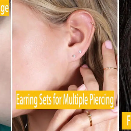 6 Pairs Earrings Sets for Multiple Piercing Small Huggie Hoop Earrings Flat Back Tiny Ball CZ Opal Pearl Stud Earrings for Women