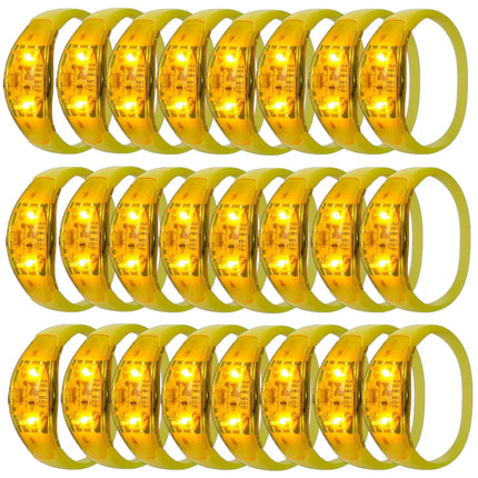 12-240Pcs LED Glow Bracelets Sound Activated Light Up Bracelets for Adults & Kids with Flashing LED Strobe for Night Events