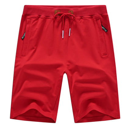 Drawstring Men's Cotton Shorts, Cozy Fit Slim Elastic Sports Shorts Man Casual Running Trendy Sweatpants Male Clothing