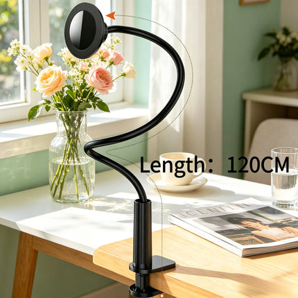 120CM Super Long Gooseneck Magnetic Phone Holder, Freely Adjustable Desktop Bed Stand, All Cellphone Compatible Magnetic Lazy Su