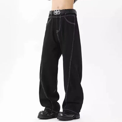 2026 Men Loose Straight Jeans American Style Vintage Versatile Comfortable Denim Trousers Fashion Male Classic Black Trousers