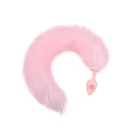 Silicone Fox Tail Anal Plug for Couples Cat Claw Print Role Play Tail Masturbation Sex Toys Adult Women Flirting Games Butt Plug