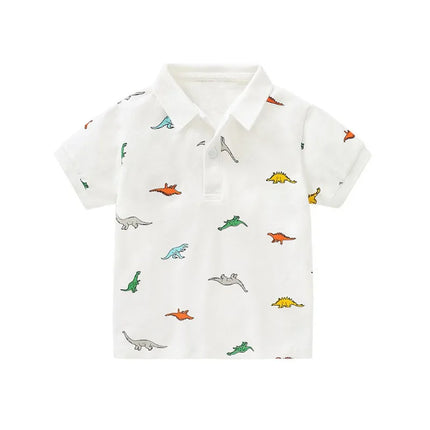 Summer Kids Polo Shirt Boys Short Sleeve Lapel Polos Clothes for Girls Cotton Print Breathable Kids Polo Shirt Children Tops