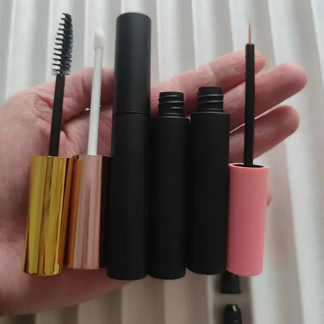 10/30/50/100pcs 10ml Lip Gloss Tubes Matte Black Lip Balm Bottle Empty Eyeliner Mascara Cosmetic Container Packing Container