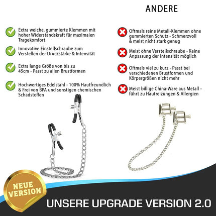 Adjustable Metal Nipples Clamps Nipples Chain Portable SM Breast Flirting Stimulation Adult Sex Toy for Women Men Couples