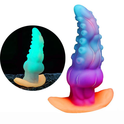 Luminous Glow In The Dark Anal Plug Gradient Color Butt Plug With Large Stimulating Three Sizes S M L For Adults Couples Sex Toy