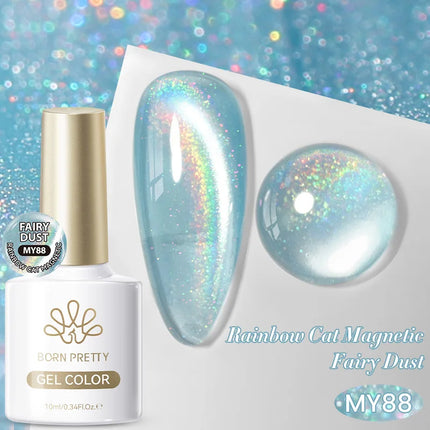 BORN PRETTY 10ml Auroras Glitter Cat Magnetic Gel Nail Polish Jelly Glass Bead Semi Permanent Soak Off UV LED Varnish Manicure
