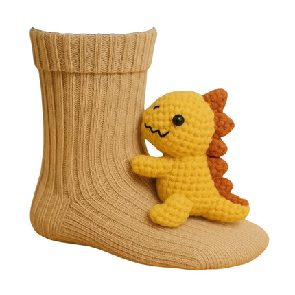 1 Pair New 3D Knit Animal Socks Dinasour Cartoon Embroidered Socks Animal Funny Socks for Women Teens Kids Home Legs Warme